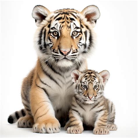 Premium AI Image | A tiger cub and a tiger cub are shown.