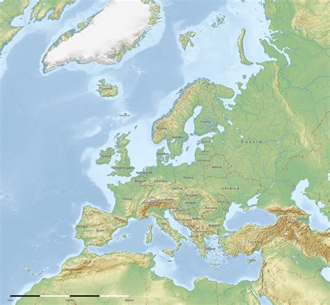 Blank Physical Map Of Europe Rivers