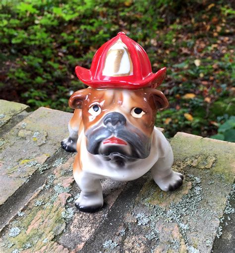 English Bulldog in Fireman's Hat Figurine. Vintage Tribute | Etsy | Bully breeds dogs, Bulldog ...