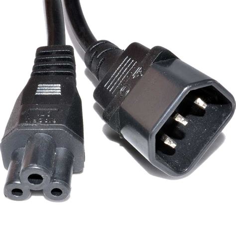 IEC Plug C14 to Cloverleaf Plug C5 Converter Adapter Power Cable 2m