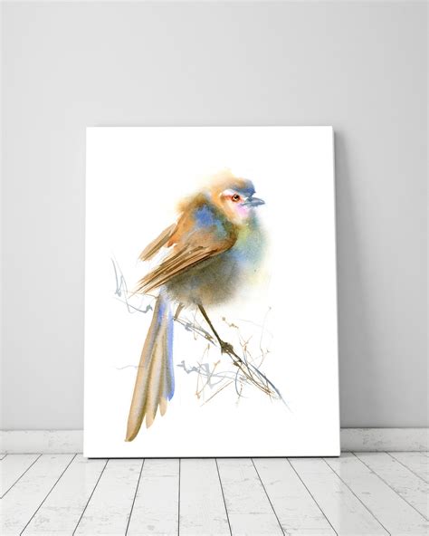 Nightingale print art Watercolor bird Artwork painting poster | Etsy