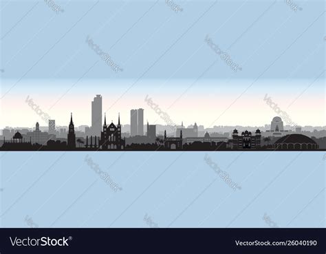 Pakistan city karachi skyline view with famous Vector Image