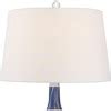 Possini Euro Design Modern Table Lamp With Usb Charging Port 29" Tall Blue Art Glass White ...