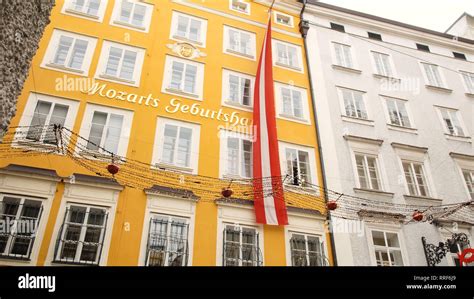 Mozart's birthplace in Salzburg during winter, birthplace of Mozart ...