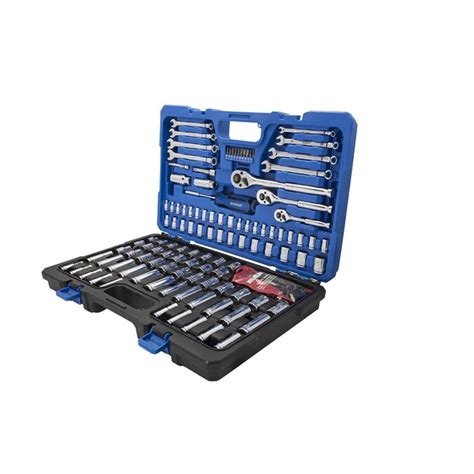 Kobalt 138-Piece Standard (SAE) and Metric Combination Polished Chrome Mechanics Tool Set in the ...