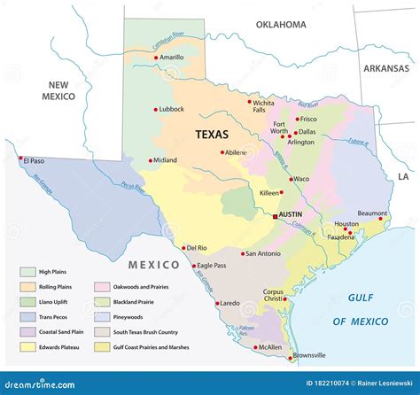 Regions Of Texas Outline Map