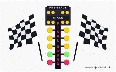 Drag Race Lights Design Vector Download