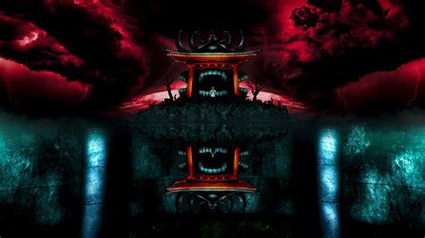 Download Malevolent Red Shrine [wallpaper] Wallpaper | Wallpapers.com