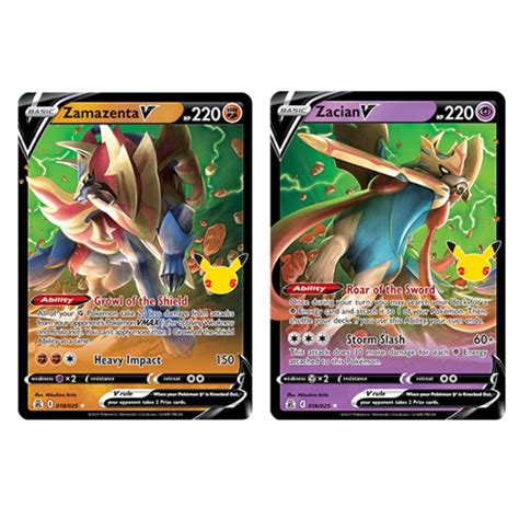 Buy Pokémon 25th Anniversary Celebrations Zacian V + Zamazenta V + 2 ...