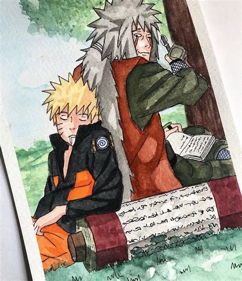 Naruto and Jiraiya watercolor fanart by me :) : r/Naruto