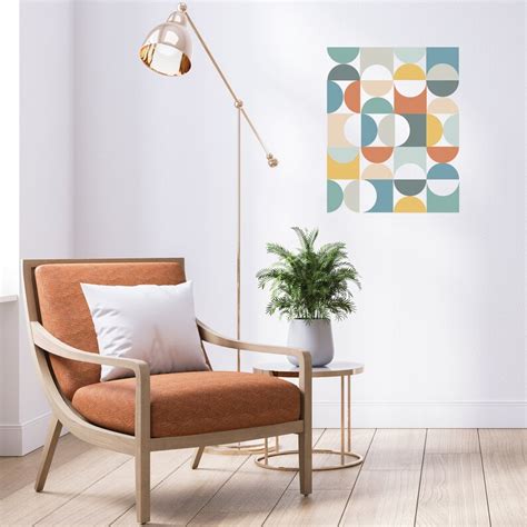 Geometric Decals Mid Century Modern Wall Decals Multicolor - Etsy Australia