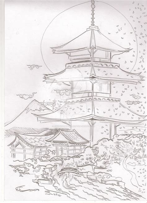 Japanese Pagoda Drawing at GetDrawings | Free download