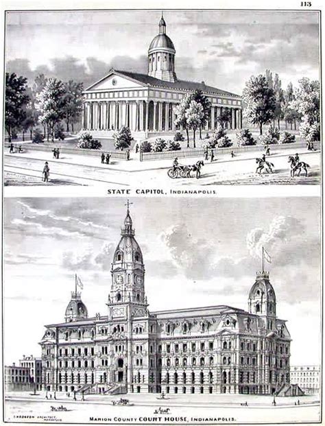 State Capitol and Marion County Courthouse, Indianapolis, Indiana - Art ...