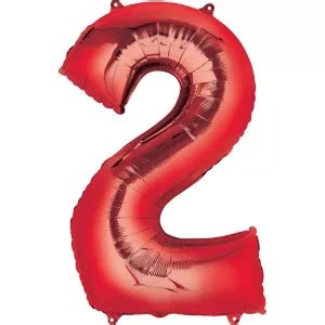 Giant Red Number 2 Balloon 22in x 33in - Party City