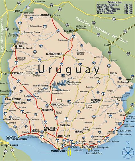 Mapa de Uruguay ~ World Of Map