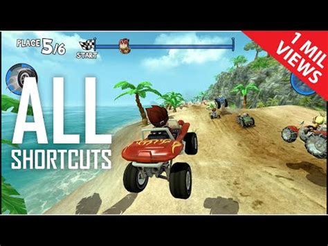 Beach Buggy Racing ALL Shortcuts - YouTube