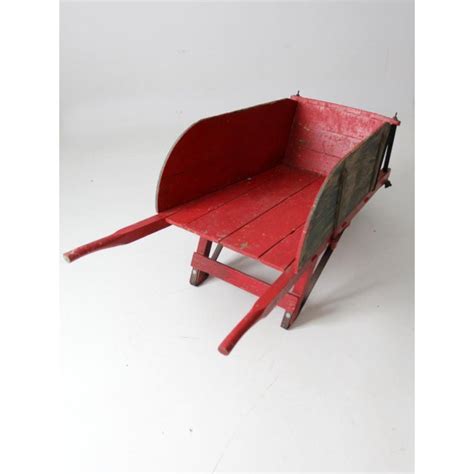 Antique Wooden Wheelbarrow | Chairish