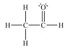 Draw the Lewis structure of acetaldehyde (CH₃CHO) and then choose the appropriate pair of ...