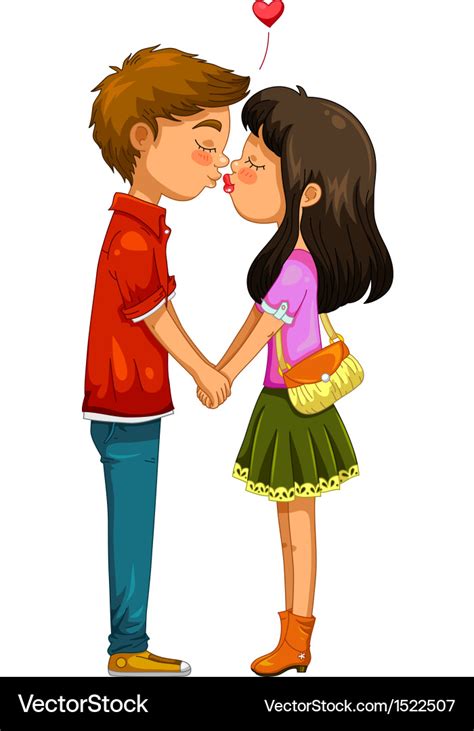 Young couple kissing Royalty Free Vector Image