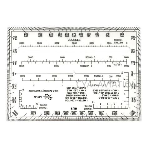 Military Mils & Degree Rectangular Map Protractor Oem Land Navigation ...