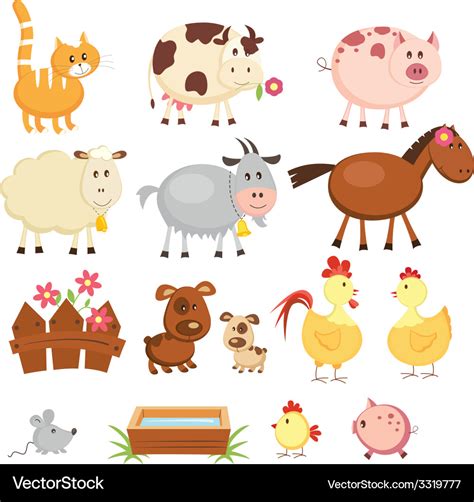 Farm animals Royalty Free Vector Image - VectorStock