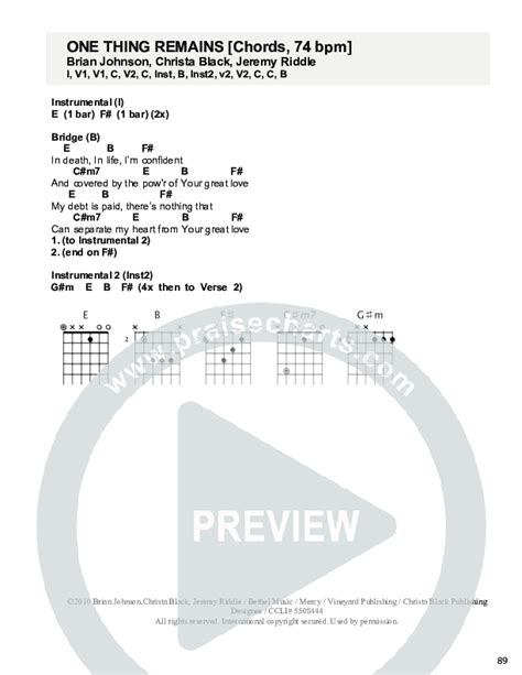 One Thing Remains Chords PDF (Christ For The Nations) - PraiseCharts