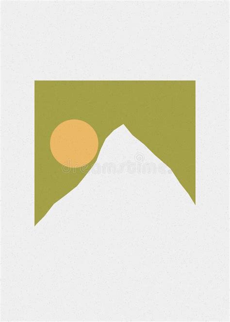 Light Gold Color Mountains Rocks Silhouette Art Logo Design Illustration Stock Vector ...