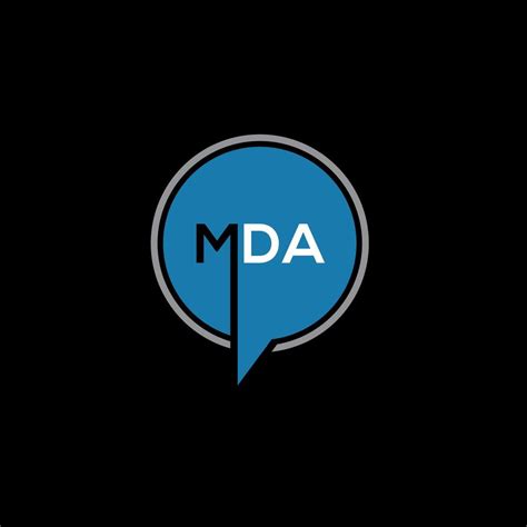 MDA letter logo design on BLACK background. MDA creative initials letter logo concept. MDA ...