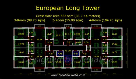 Bloc turn cu 5 apartamente pe etaj | Apartment plans, Condo floor plans, Floor plan design