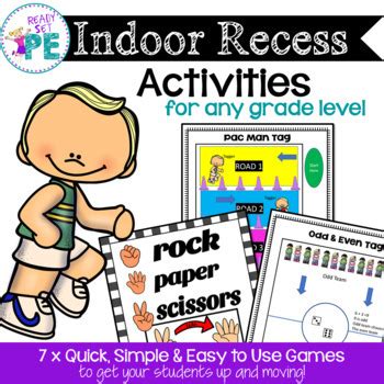 Indoor Recess Activities and Games for Large Groups by Ready Set PE