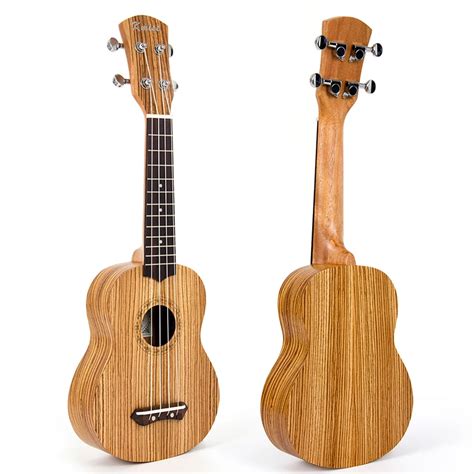 Kmise Soprano Ukulele 21 Inch Zebrawood Ukelele Uke 4 String Hawaii ...