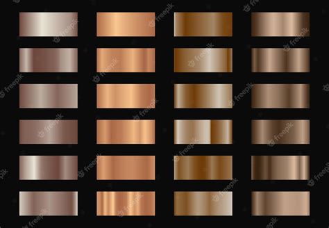 Conjunto de degradado de metal bronce vector eps 10 | Vector Premium