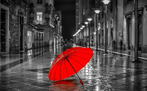 Vibrant Red Umbrella: A Captivating HD Wallpaper for Your Space