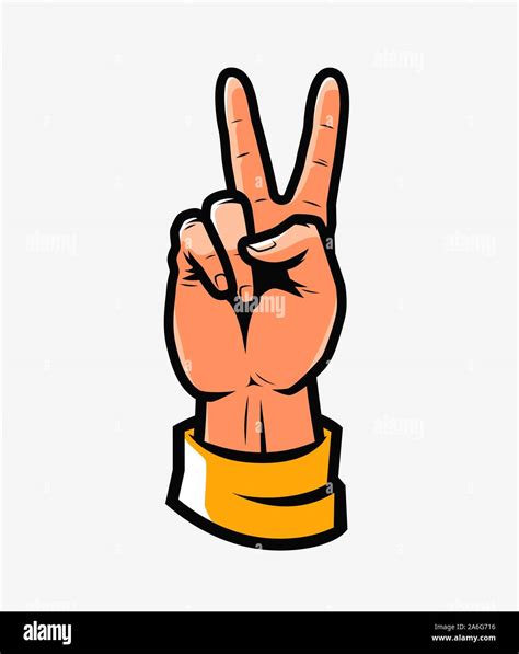 Victory or peace symbol, hand gesture. Vector illustration Stock Vector ...