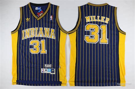 31 Reggie Miller Stitched Jersey For Men Size S to 2 XL Blue 1