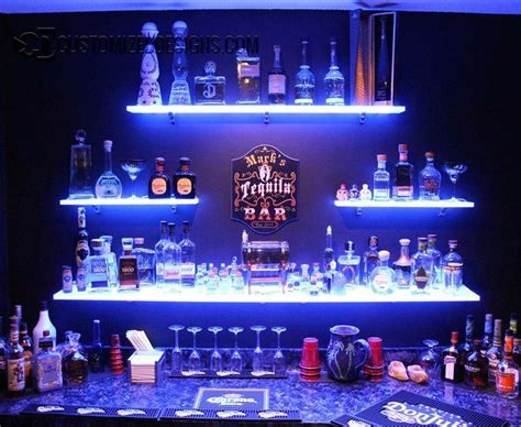 LED Lighted Shelves | Back Bar Shelving For Home Bars & Restaurants | Man cave home bar, Bar ...