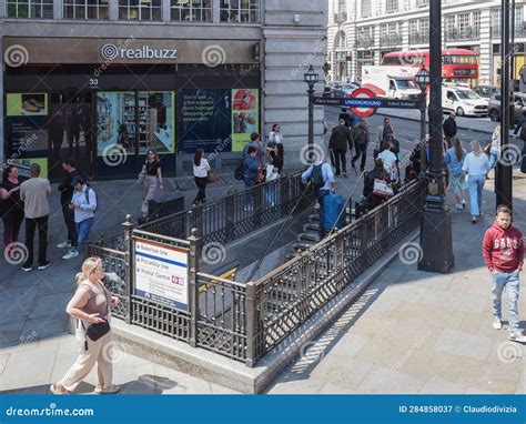 Piccadilly Circus Tube Station in London Editorial Photography - Image ...