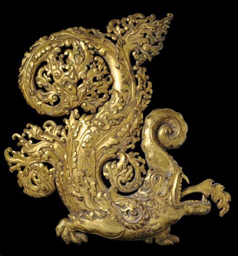 Tibetan Makara, Gilded and Pierced, circa 13th century. This ...