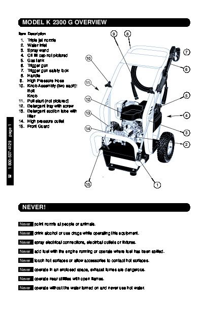 Kärcher K 2300 G Gasoline Power High Pressure Washer Owners Manual