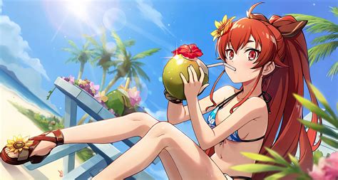 Download Mushoku Tensei Eris Beach Art Wallpaper | Wallpapers.com