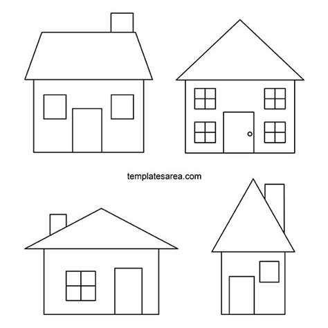 Free Printable House Templates For Crafts Coloring, 60% OFF