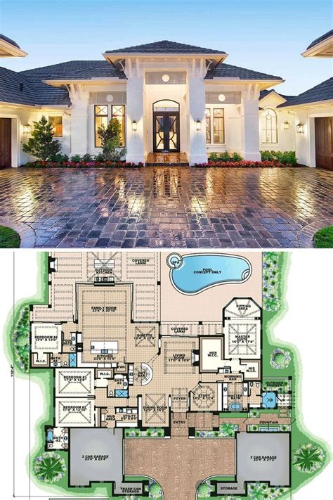 Luxurious Mediterranean Home with Stunning Architecture (Floor Plan)