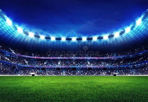 Modern Football Stadium With Fans In The Stands Stock Illustration - Image: 59107132