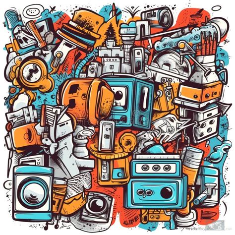 Generative AI Art Tools Doodle- Stock Illustration - Illustration of ...