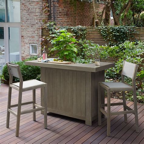 Portside Outdoor Grand Bar w/ Concrete Top | West Elm Outdoor Bar ...