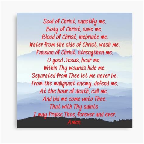 Anima Christi Prayer | Soul of Christ Sanctify Me | Catholic Christian ...