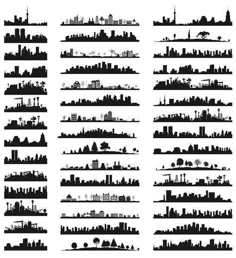 40 Famous City Landmark Silhouettes | Silhouettes de villes, Pochoir ...