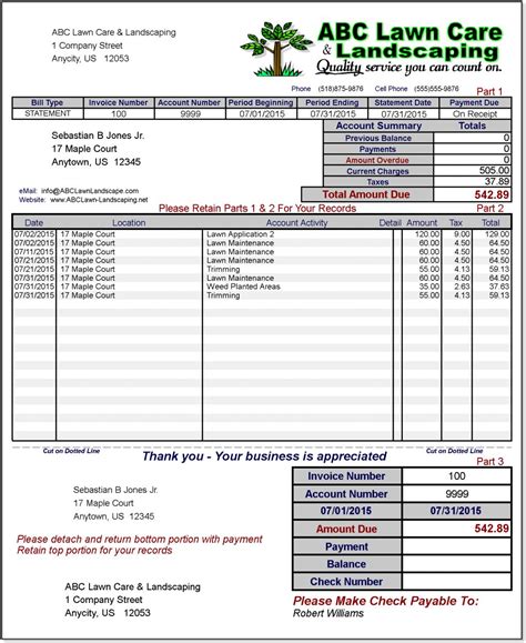 Landscaping Invoice Template Word | invoice example