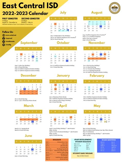 2022 2023 Updated ECISD Calendar | PDF | Festival | Public Holiday