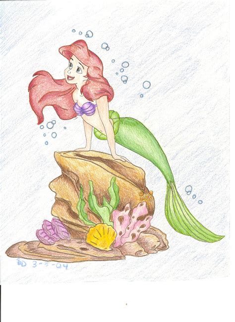 Ariel on a rock by novemberstar88 on DeviantArt